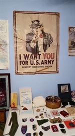 Military patches and memorabilia