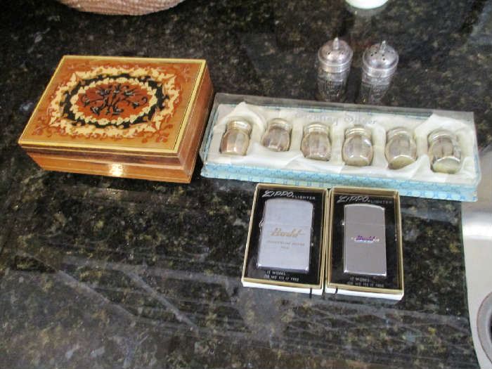 JEWELRY BOX, STERLING, LIGHTERS