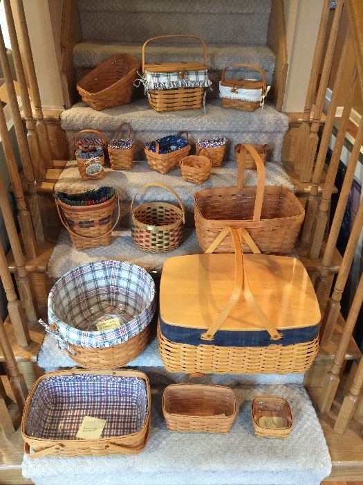 Longaberger baskets.. most are from the 1990's. this is a small sample of the collection.