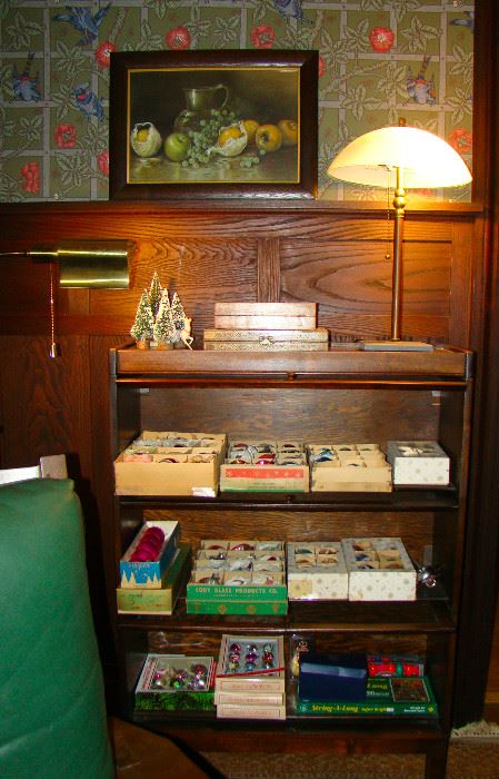 Lundstrom Barrister Bookcase w/ Vintage Christmas 