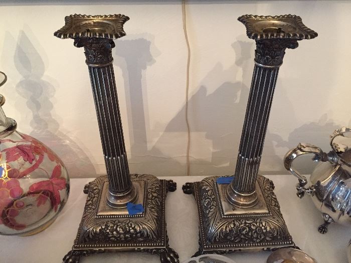 Tiffany SS Large Candlesticks about 15 inches