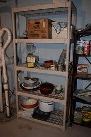Shelving Unit with Kitchen Goods