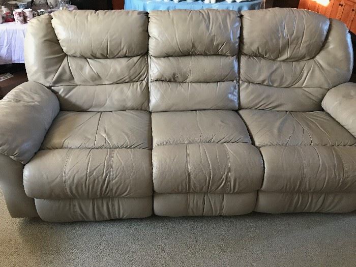 Leather sofa with 2 recliners.  Matches loveseat.