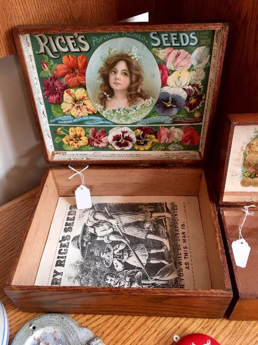 ANTIQUE RICE'S SEED BOX