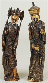 Carved resin Chinese figures