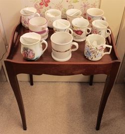 Mustache cups on butler's table