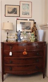 early 19th c. American mahogany bowfront chest