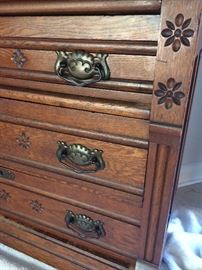 Detail of Eastlake dresser