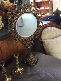 Brass mirror