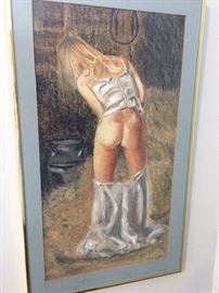 Pastel of a country girl