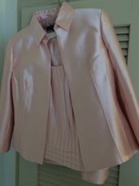Pink silk suit