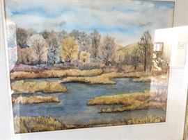 N. Whitbeck waterclor water scene