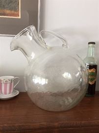 Oversized glass pitcher