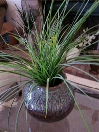 pottery vase with greenery