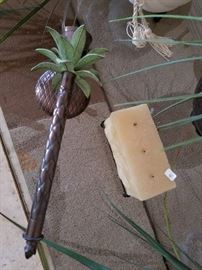 palm tree candle sconce, and tri-wick candle on stand. sold separately