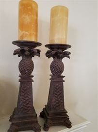 pineapple candle pillar candle holder set with candles