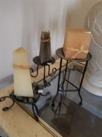candles on candle holders