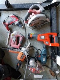 Various power tools. some of these items have sold as if Thursday evening.