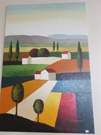 Beautiful authentic painting. Colorful, approx. 24" wide x 30" tall.