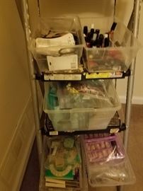 Selection of nail and manicure supplies.
