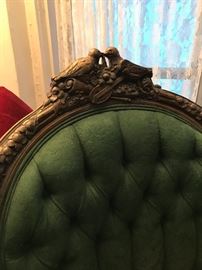 Unusual carved lovebirds