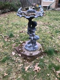 Lead bird bath