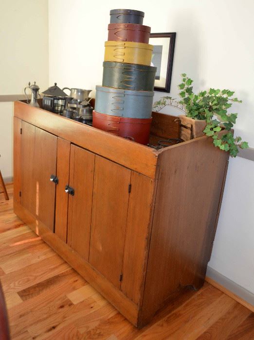 vintage dry sink; Shaker style pantry boxes