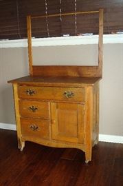 Antique oak wash stand.