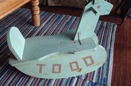 Vintage handmade rocking horse.