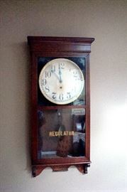 Antique Regulator wall clock.
