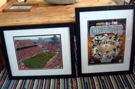 Prints of Ohio State stadium and Pittsburg Pirates all time greats..