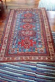 Antique, hand knotted Persian Kelim rug. Probably Shiraz. Approx. size 48" by 84". Very good condition.