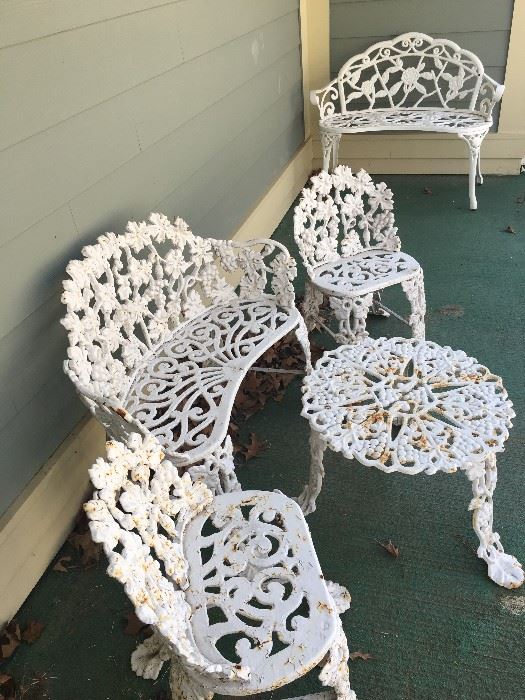 Cast iron outside garden set
