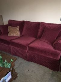 6 ft burgundy sofa