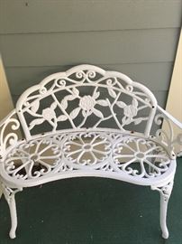 Iron garden bench