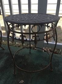 Outdoor metal plant stand, or end table