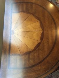 Wood end table, image of top