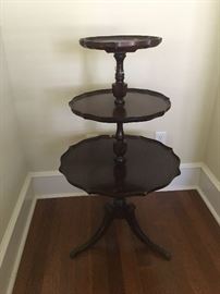 3 tiered vintage serving table