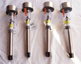 Set of 5 Chrome Garden Collection Solar Stake Ligh ...