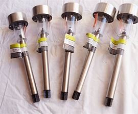 Set of 5 Chrome Garden Collection Solar Stake Ligh ...