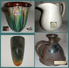 Austrian Pottery, McCoy Pitcher, Wall Pocket and Dick Lehman Pottery 