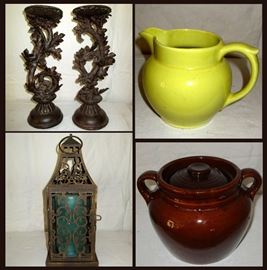 Candle Holders and Vintage Pottery 