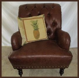 Leather Chair Matches the Settee 
