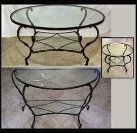Matching Set of Metal and Glass Tables; there are also 2 Matching Fern Stands  