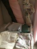 fabrics, many craft items, and yarn