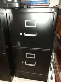 2 drawer black file cabinet