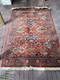 Abbas Royale wool pile rug made in Belgium. Some wear on edges.
84x63