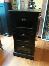 Black narrow storage