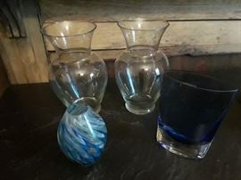 Crystal and glass vases