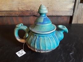 Handmade clay teapot